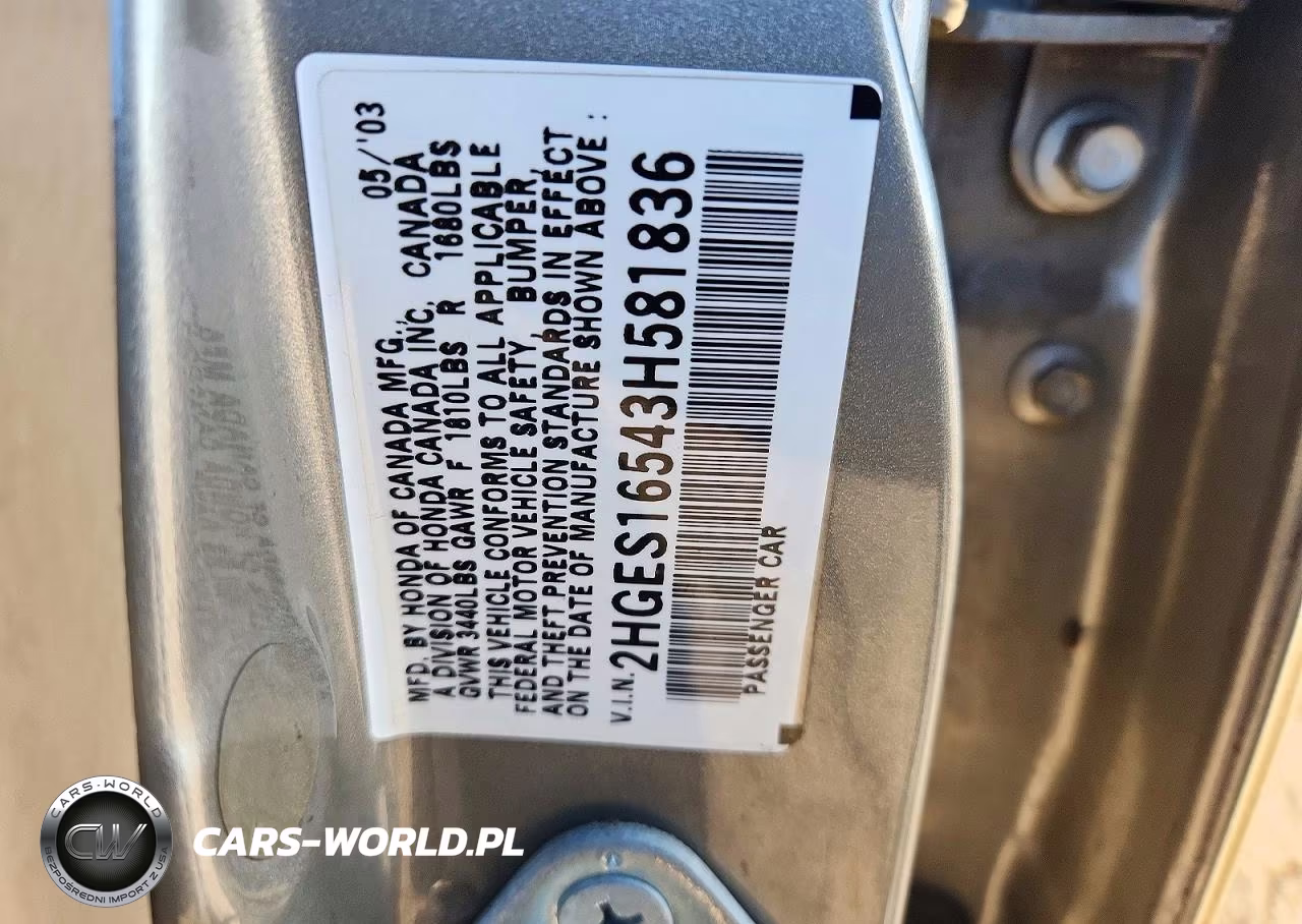 2003 Honda Civic Lx VIN:2HGES16543H581836 - 12