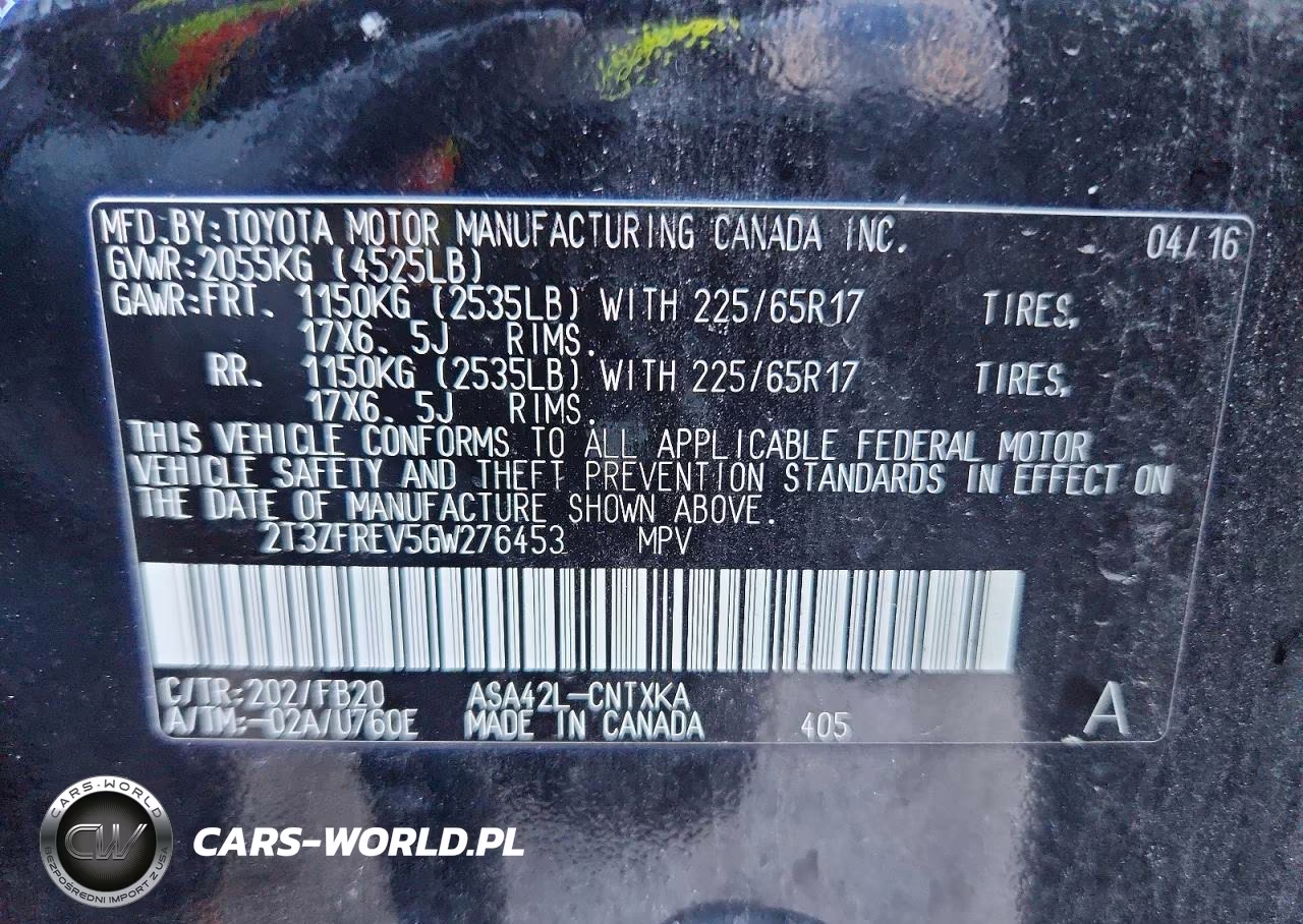 2016 Toyota Rav4 Le VIN:2T3ZFREV5GW276453 - 13