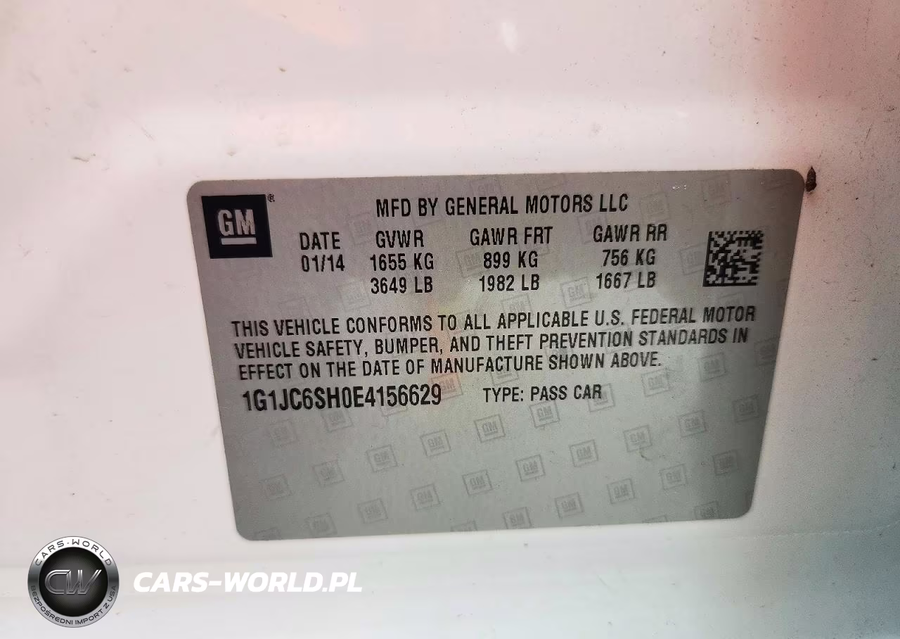 2014 Chevrolet Sonic Lt VIN:1G1JC6SH0E4156629 - 12