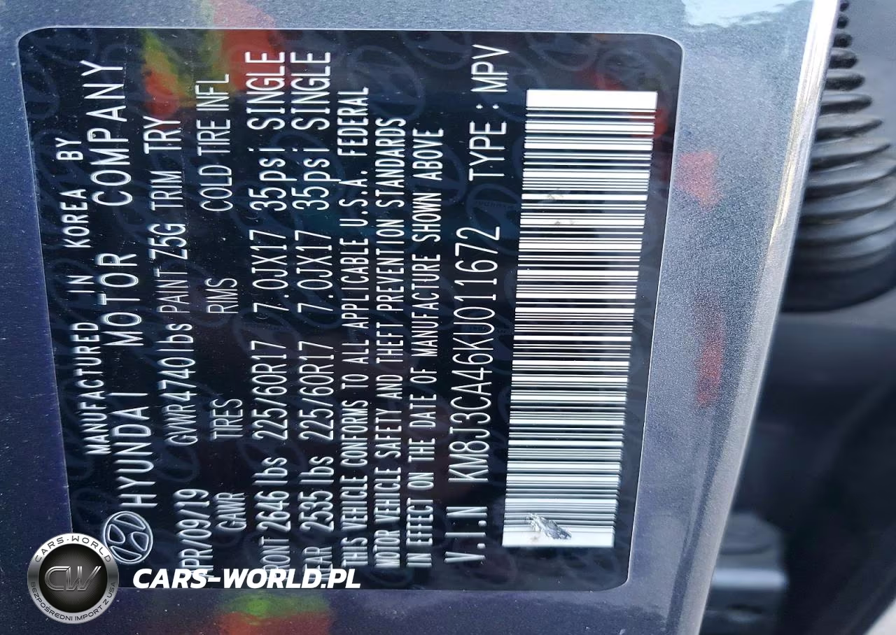 2019 Hyundai Tucson Value VIN:KM8J3CA46KU011672 - 14
