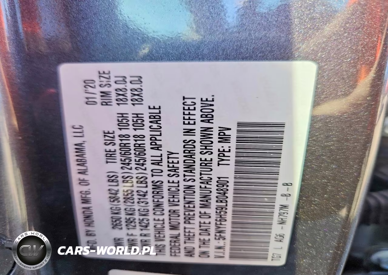 2020 Honda Pilot Exl VIN:5FNYF6H59LB048901 - 13