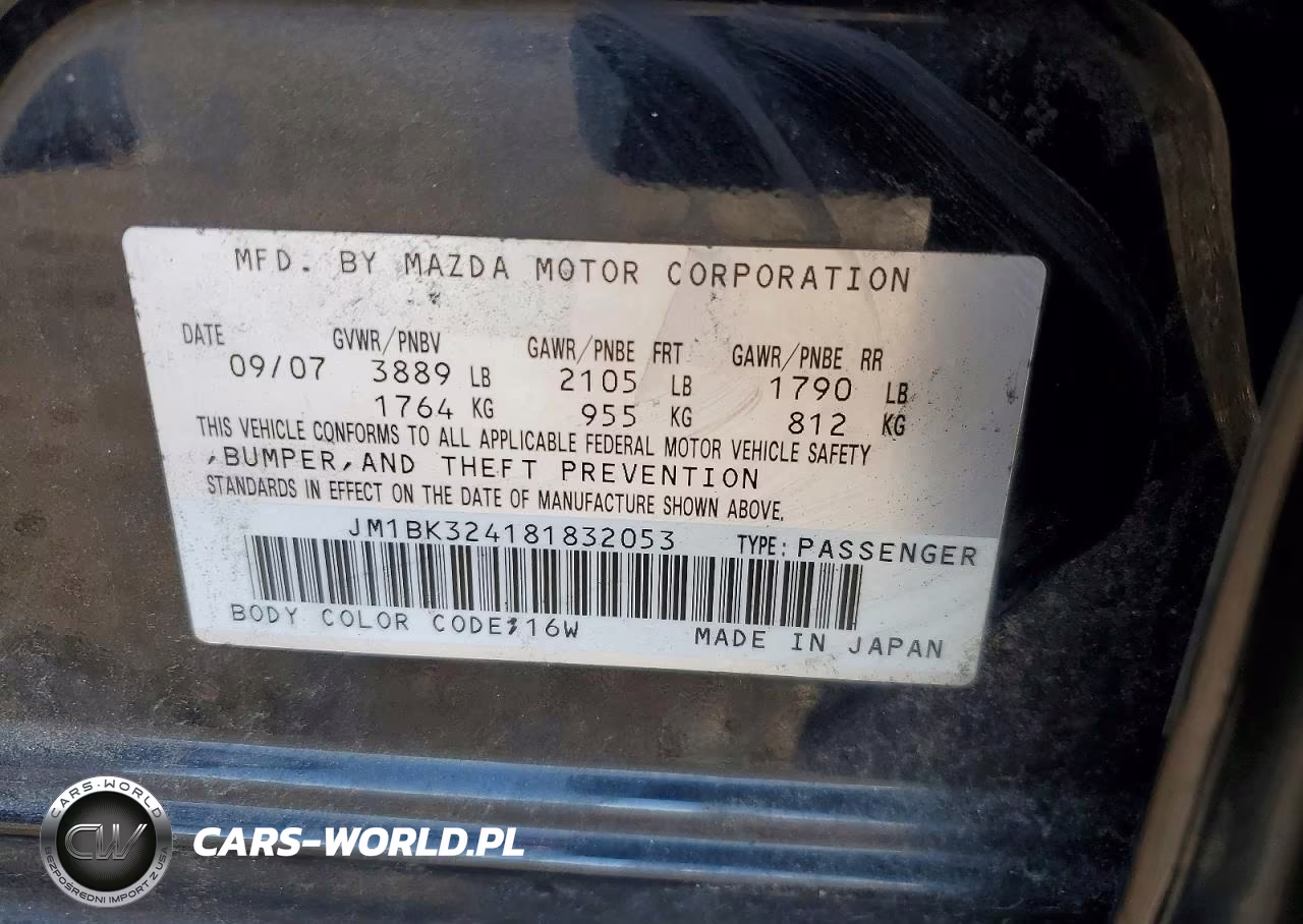2008 Mazda 3 S VIN:JM1BK324181832053 - 13
