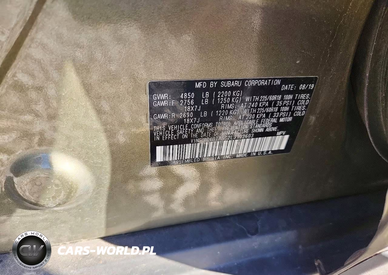 2020 Subaru Outback Limited VIN:4S4BTANC2L3102603 - 12