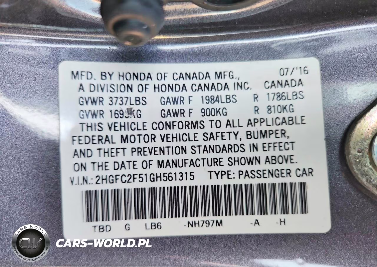 2016 Honda Civic Lx VIN:2HGFC2F51GH561315 - 12