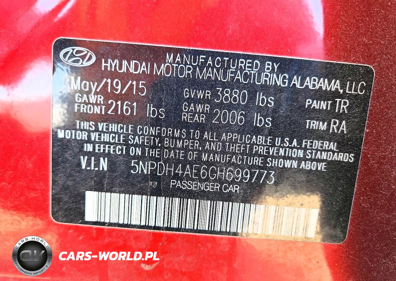 2016 Hyundai Elantra Se VIN:5NPDH4AE6GH699773 - 12