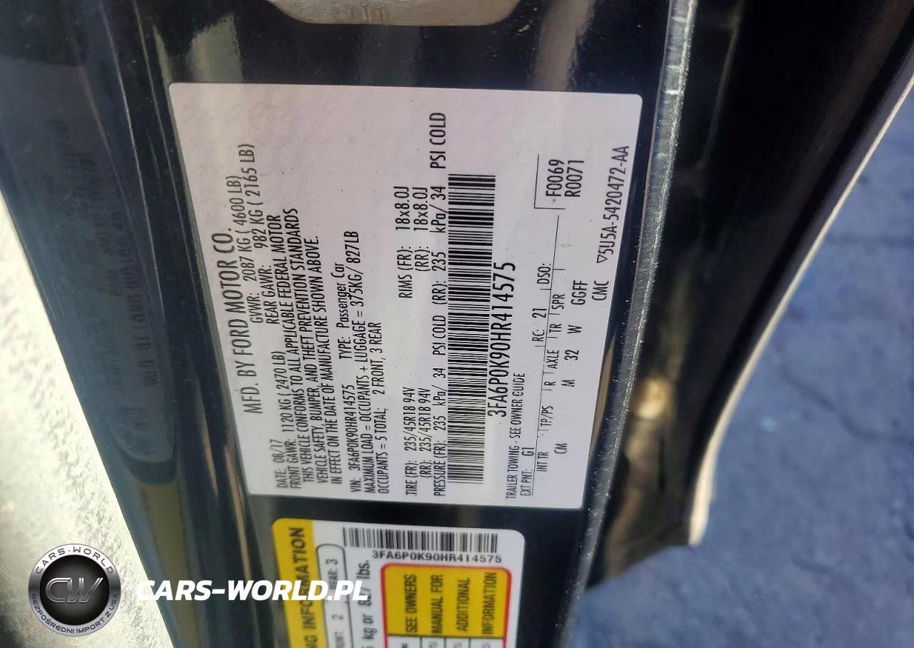 2017 Ford Fusion Titanium VIN:3FA6P0K90HR414575 - 12