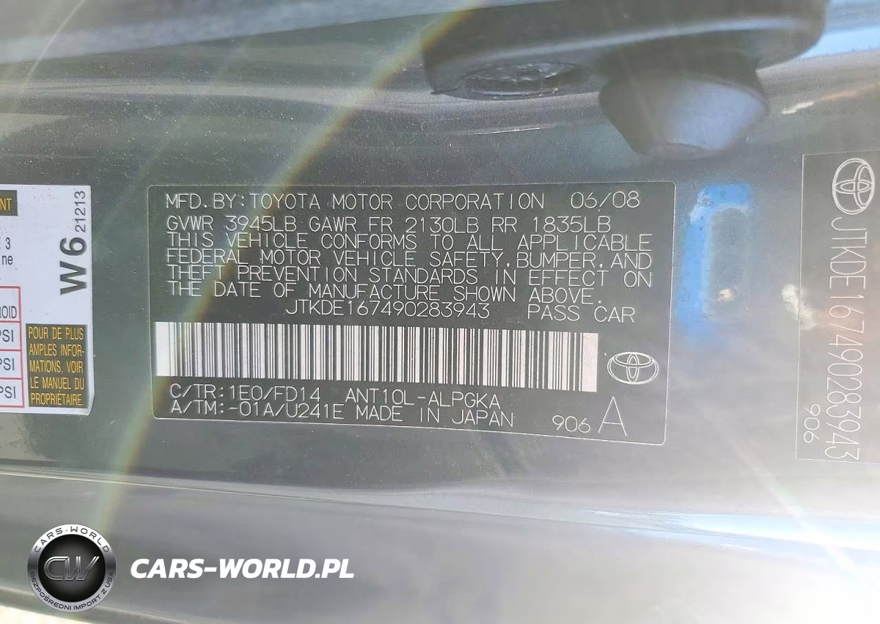 2009 Scion Tc Base VIN:JTKDE167490283943 - 12