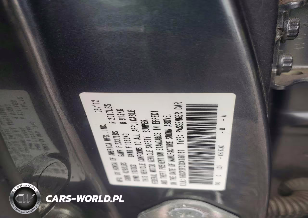 2012 Honda Accord Lx VIN:1HGCP2F30CA186161 - 12