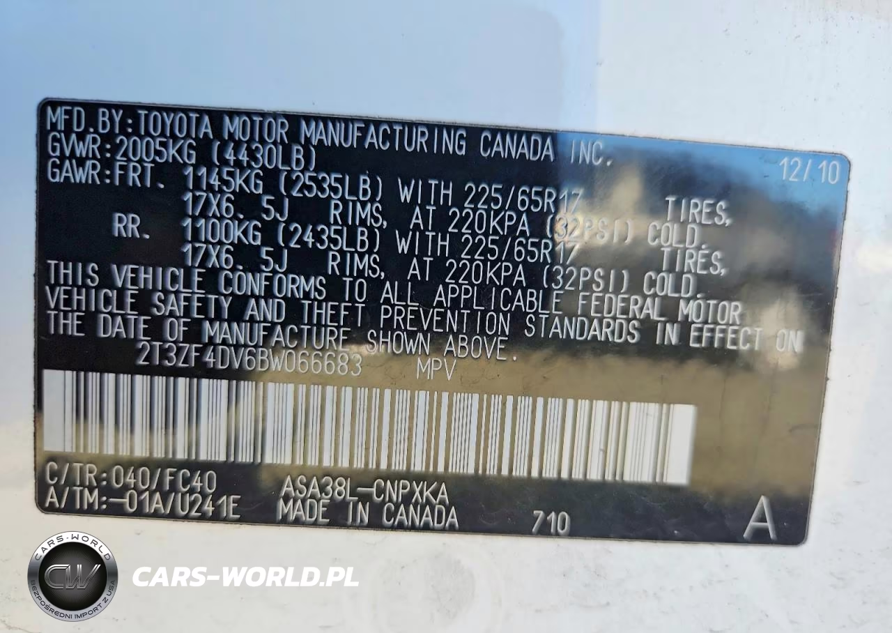 2011 Toyota Rav4 Base VIN:2T3ZF4DV6BW066683 - 13