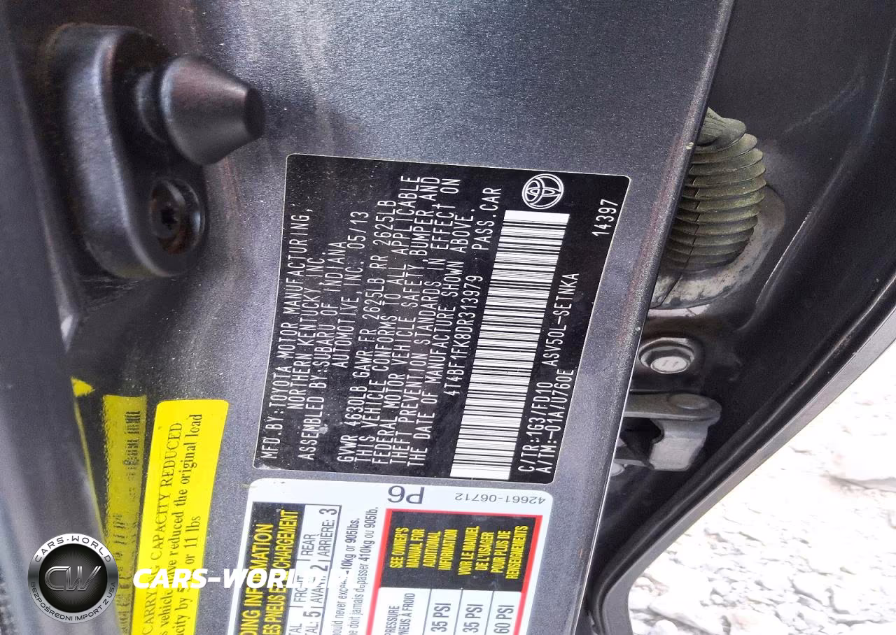 2013 Toyota Camry Le VIN:4T4BF1FK8DR313979 - 13