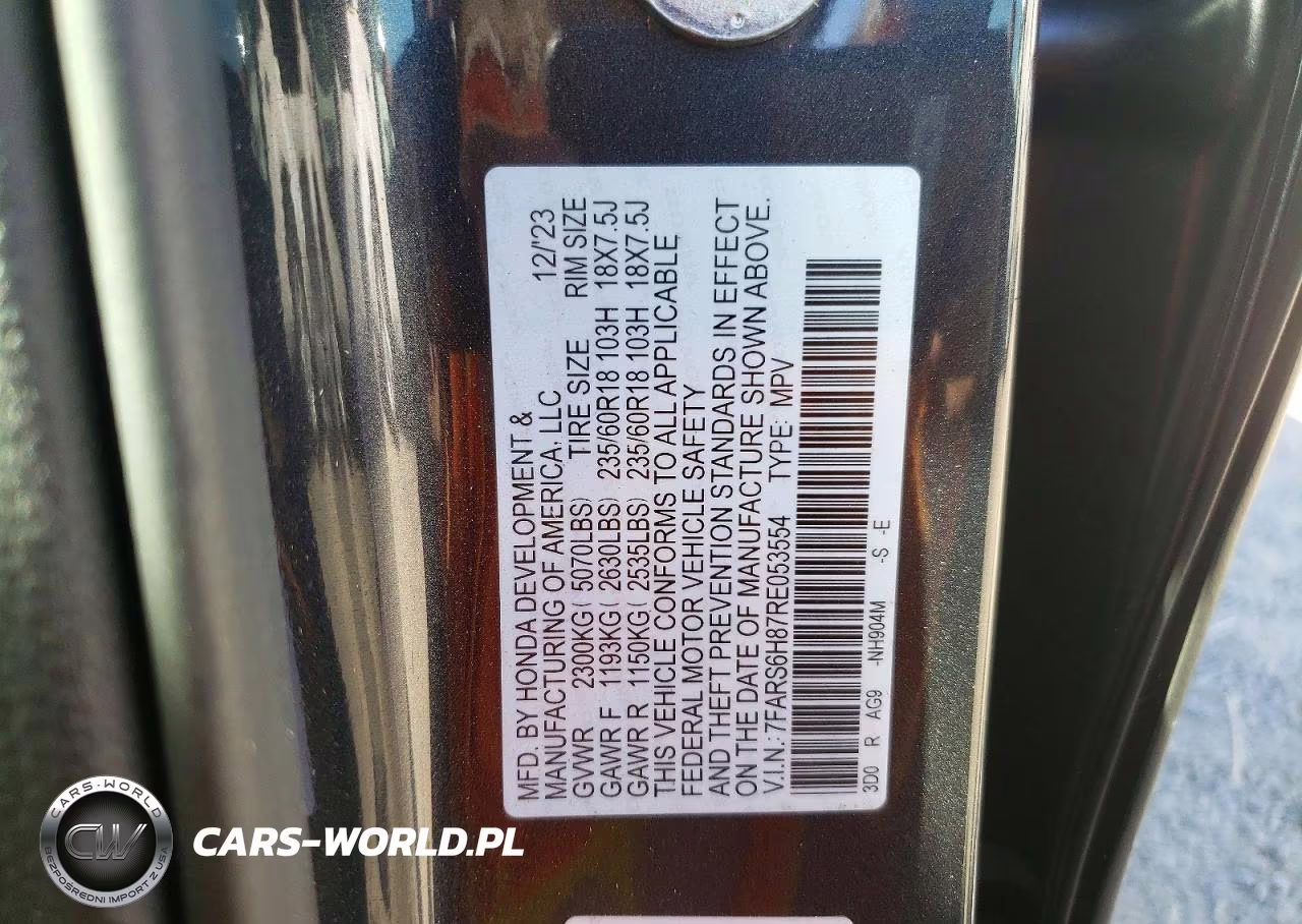2024 Honda Cr-V Sport-L VIN:7FARS6H87RE053554 - 12
