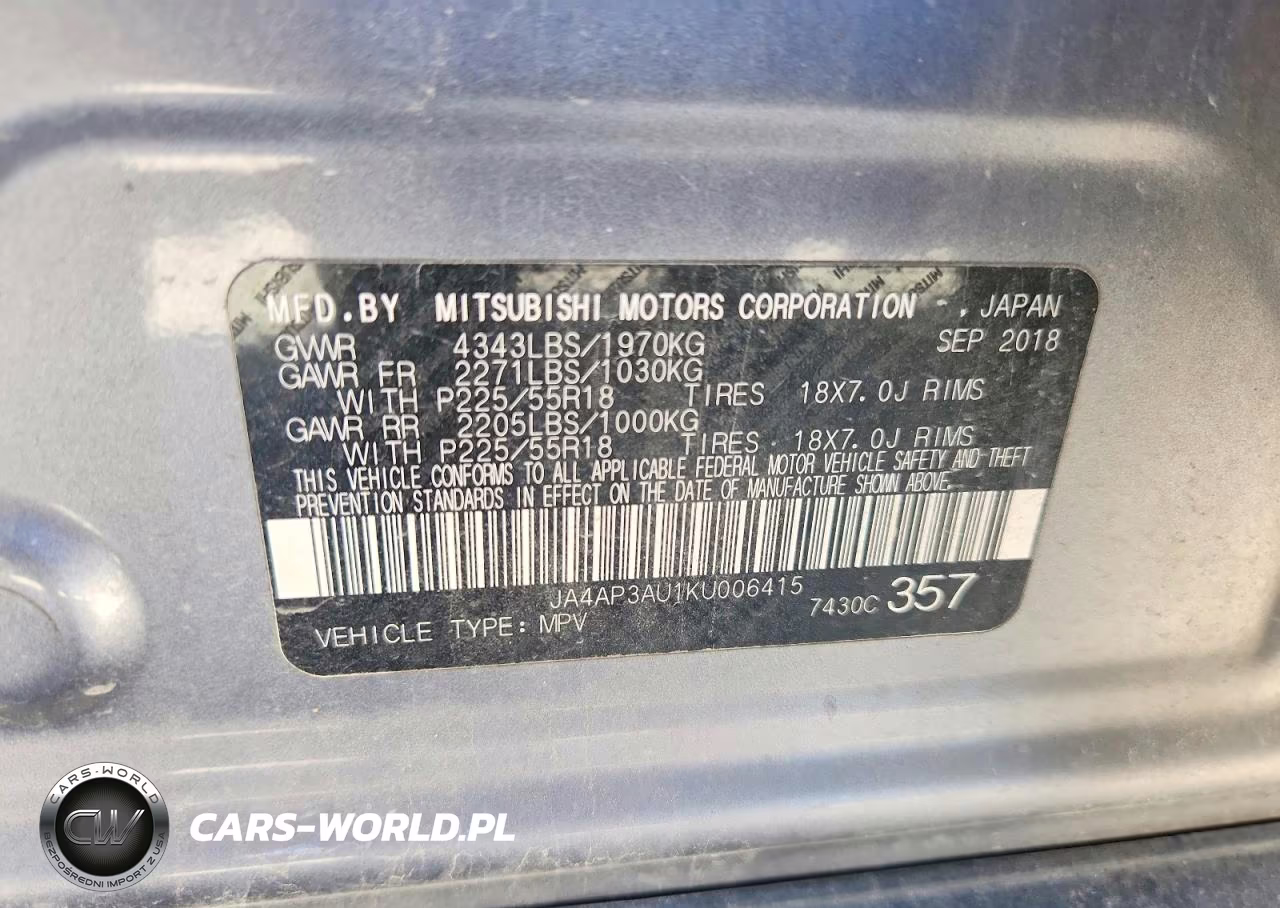 2019 Mitsubishi Outlander Sport Es VIN:JA4AP3AU1KU006415 - 13