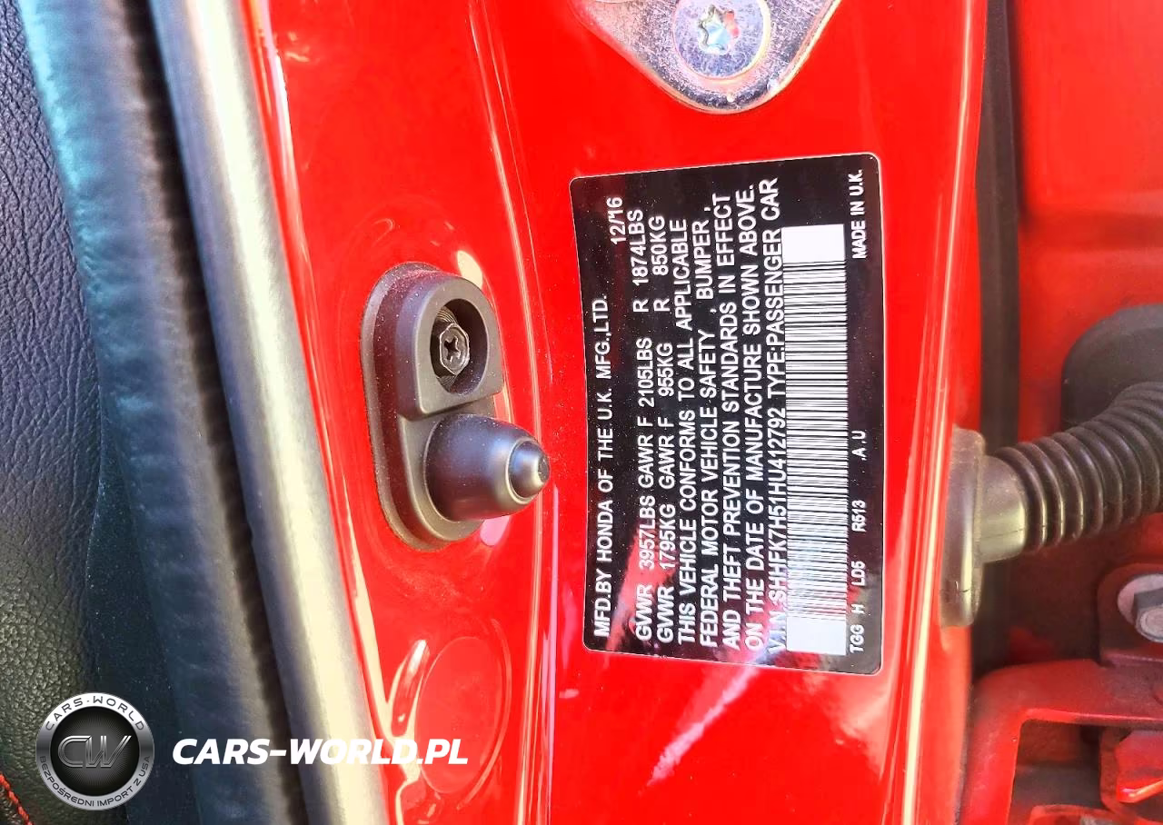 2017 Honda Civic Ex VIN:SHHFK7H51HU412792 - 12