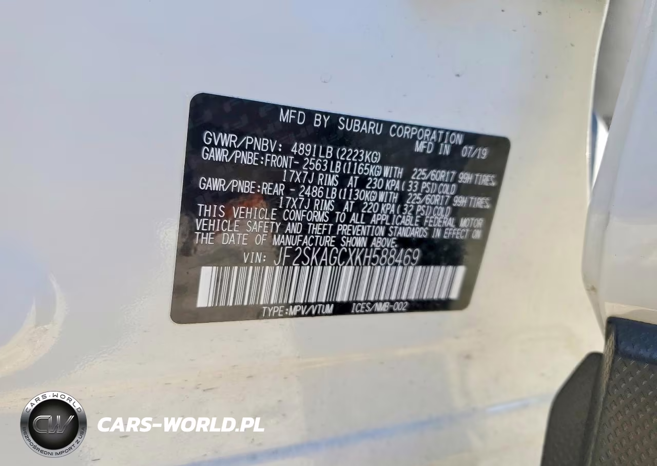 2019 Subaru Forester Premium VIN:JF2SKAGCXKH588469 - 13