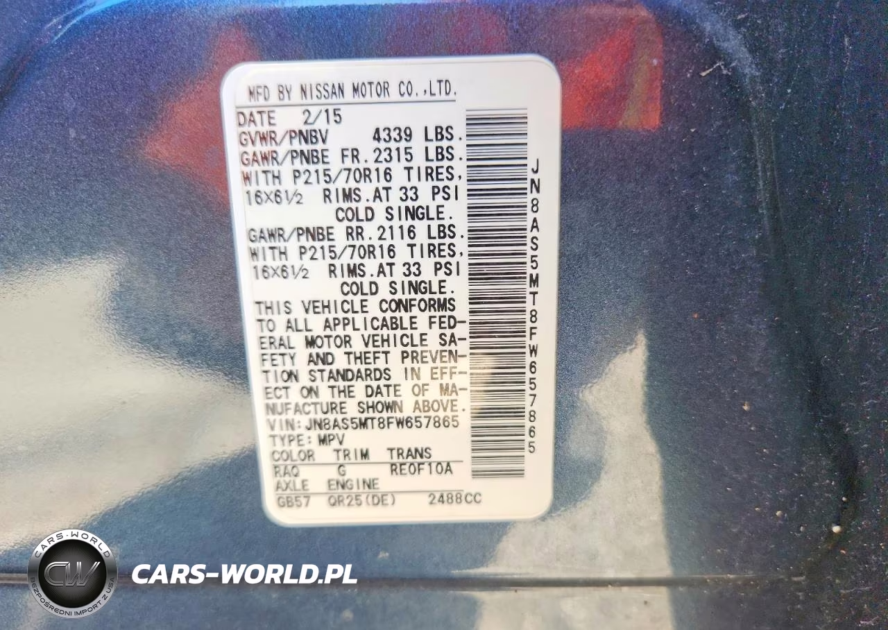 2015 Nissan Rogue Select S VIN:JN8AS5MT8FW657865 - 13