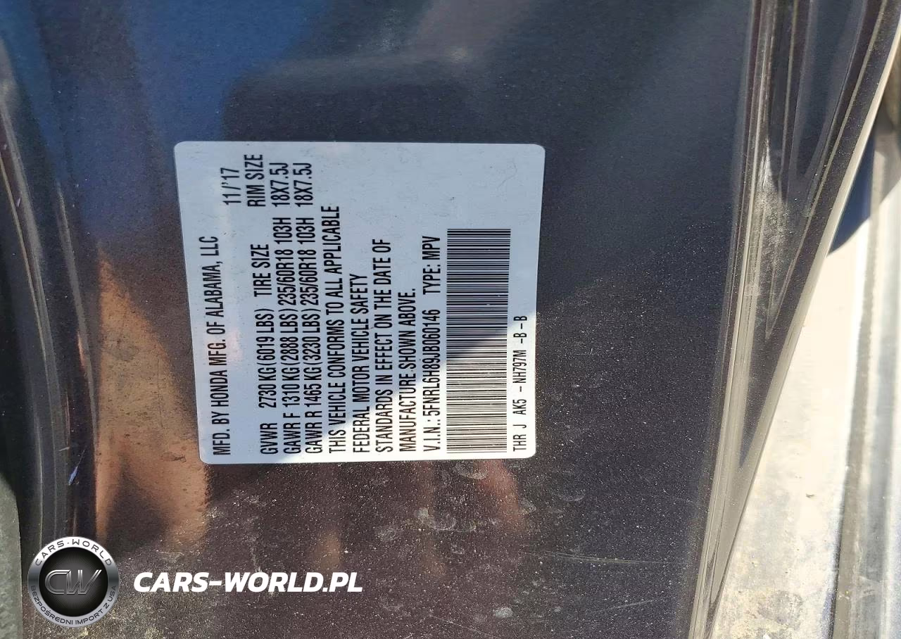 2018 Honda Odyssey Touring VIN:5FNRL6H89JB060146 - 13