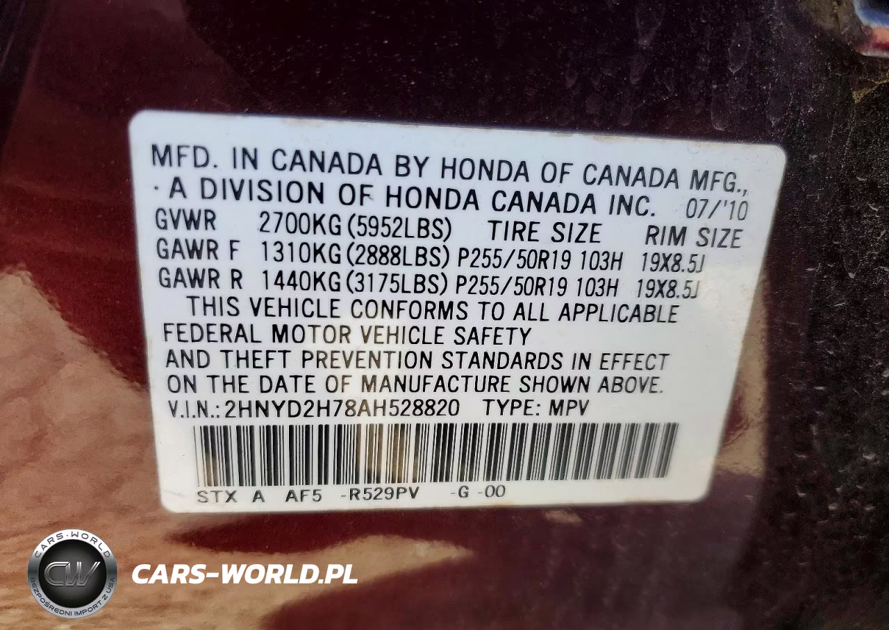 2010 Acura Mdx Advance VIN:2HNYD2H78AH528820 - 13