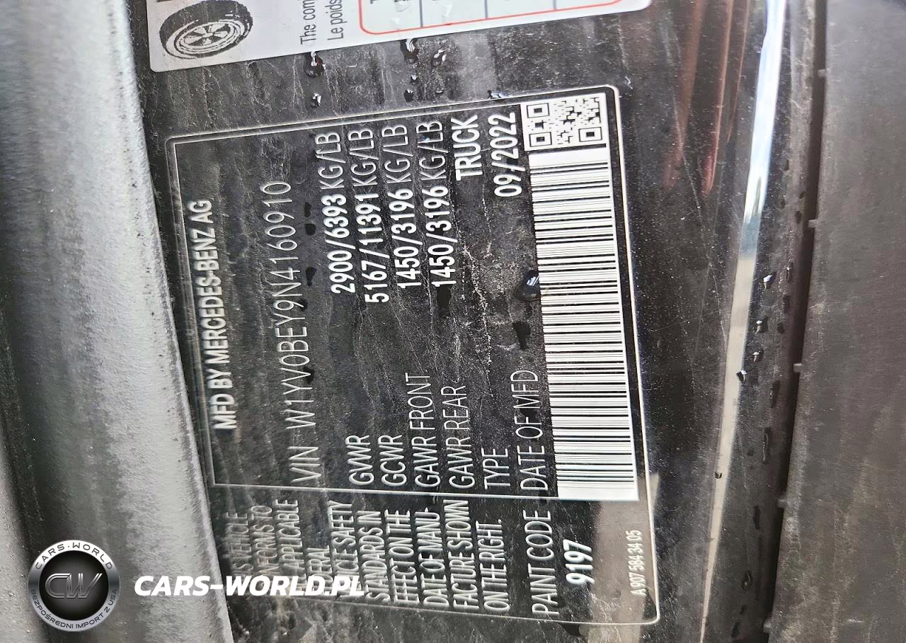 2022 Mercedes-Benz Metris VIN:W1YV0BEY9N4160910 - 13