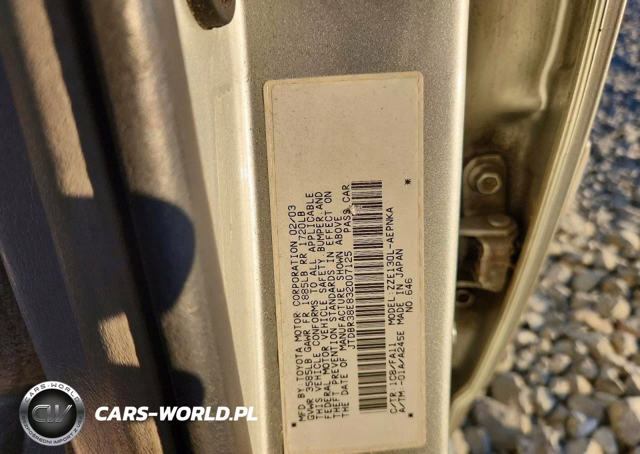 2003 Toyota Corolla Le VIN:JTDBR38E832007125 - 12