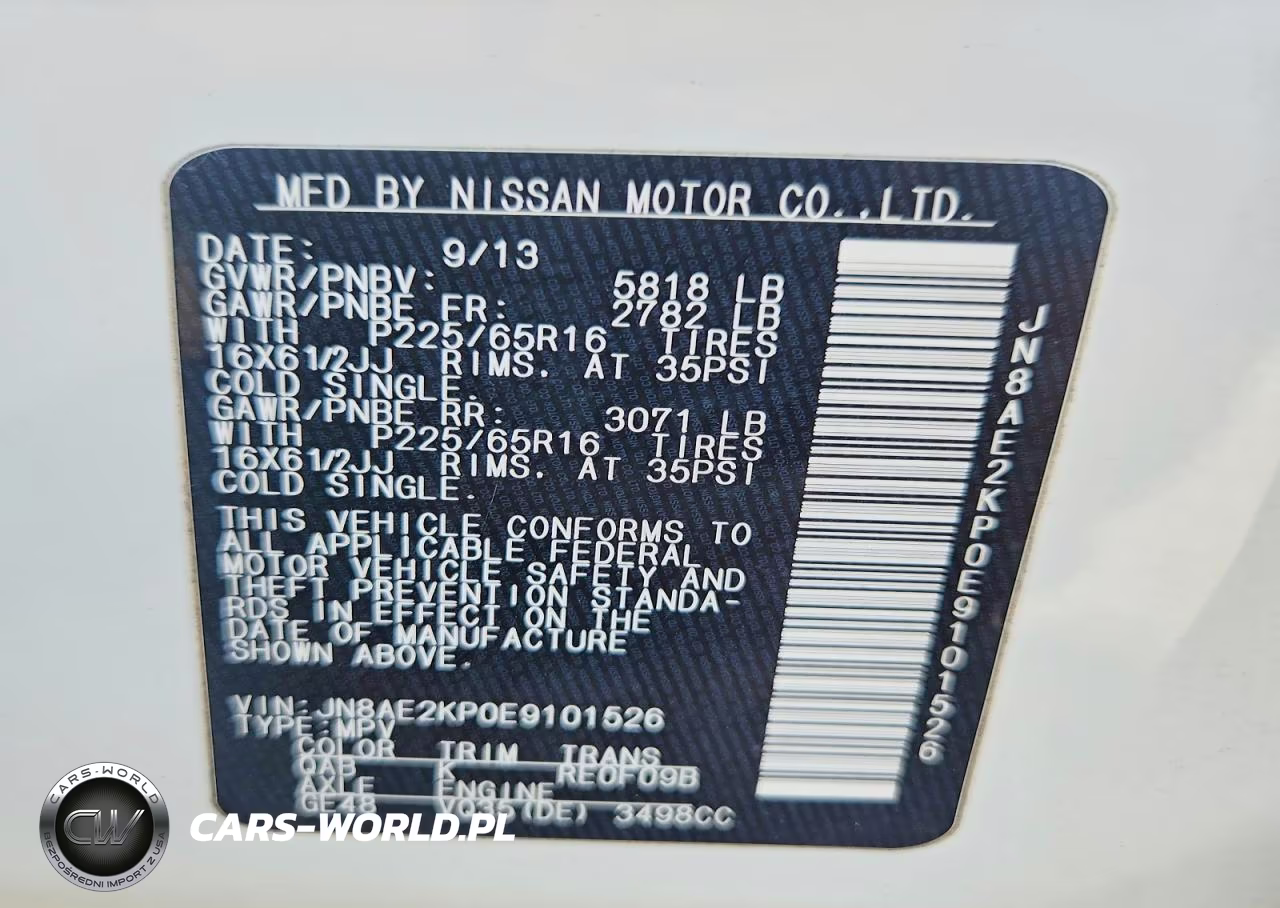 2014 Nissan Quest S VIN:JN8AE2KP0E9101526 - 13
