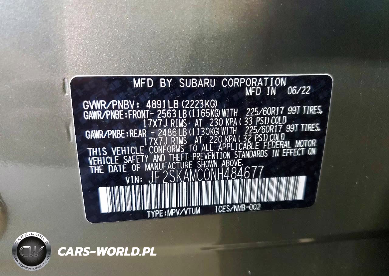2022 Subaru Forester Wilderness VIN:JF2SKAMC0NH484677 - 13