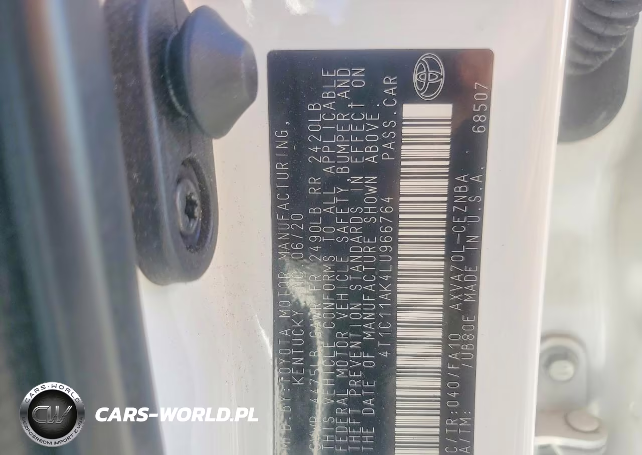 2020 Toyota Camry Le VIN:4T1C11AK4LU966764 - 12
