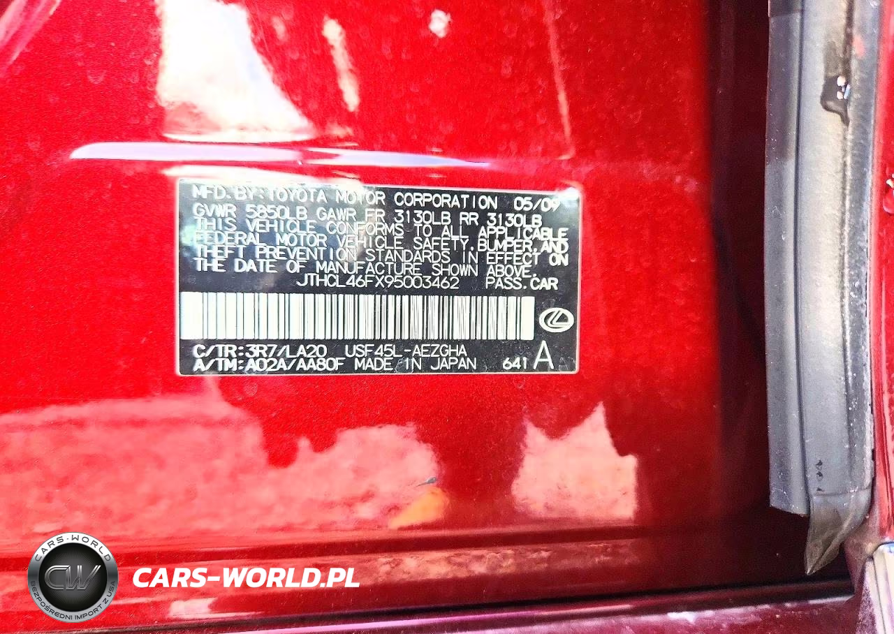 2009 Lexus Ls 460 VIN:JTHCL46FX95003462 - 12