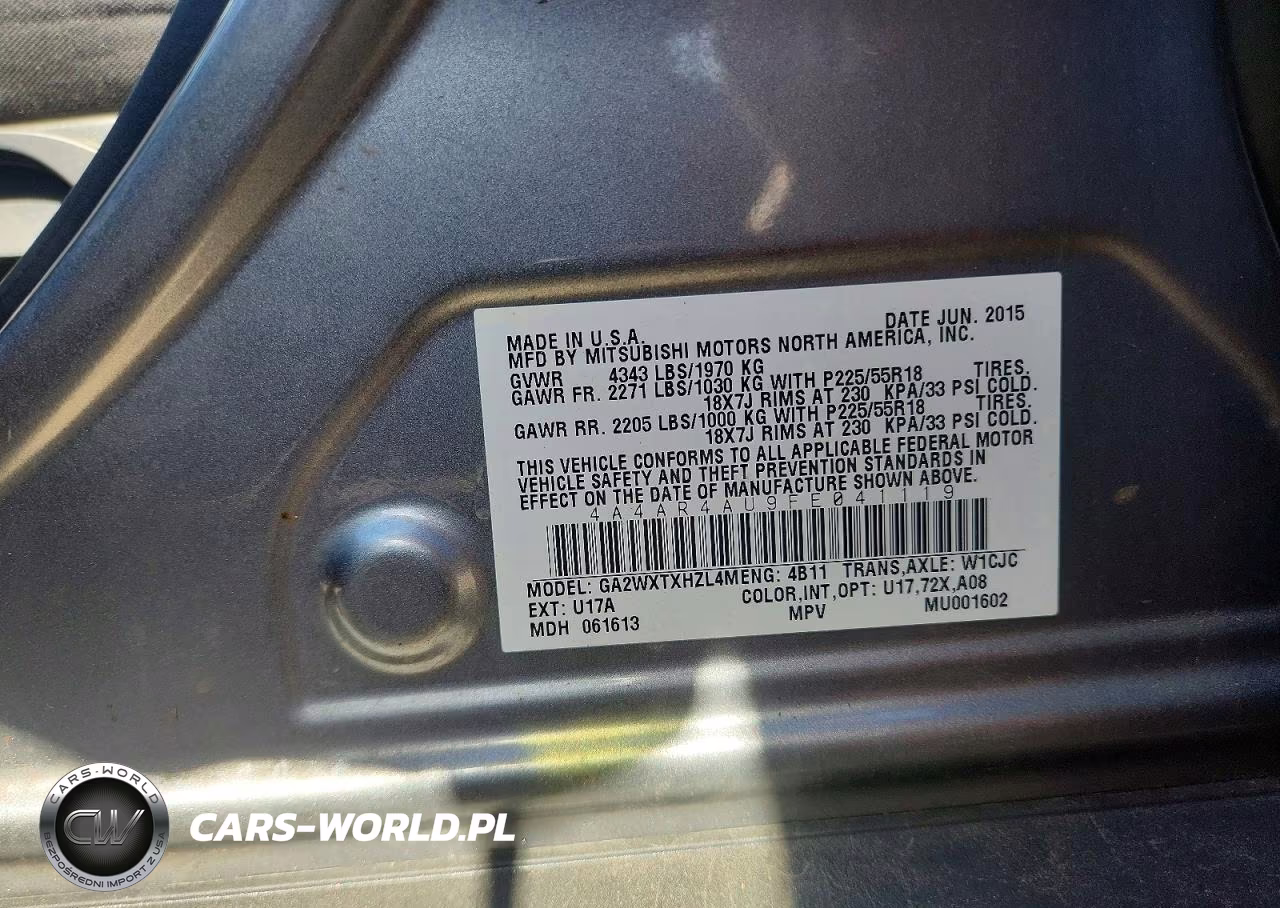 2015 Mitsubishi Outlander Sport Se VIN:4A4AR4AU9FE041119 - 12