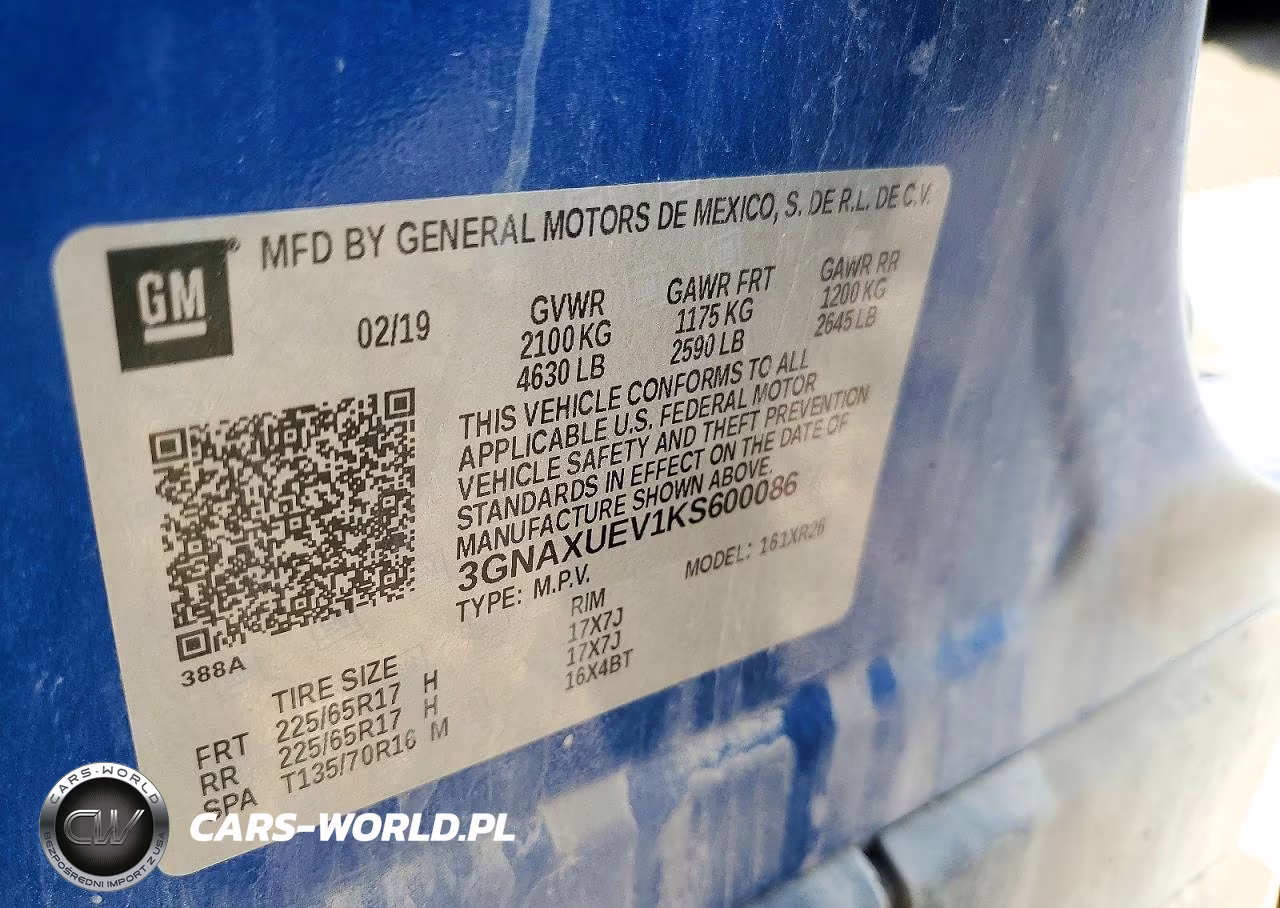 2019 Chevrolet Equinox Lt VIN:3GNAXUEV1KS600086 - 12