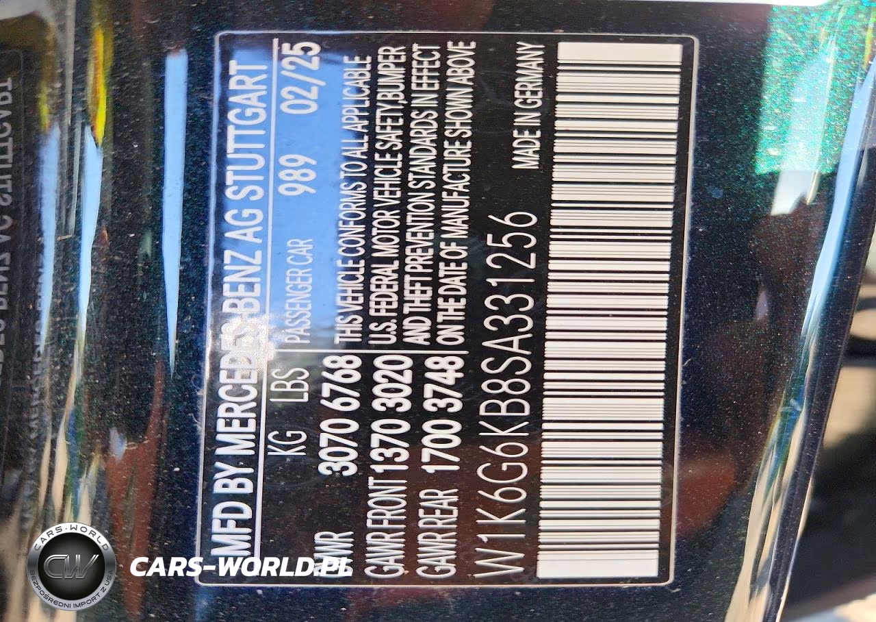 2025 Mercedes-Benz S S580E 4Matic VIN:W1K6G6KB8SA331256 - 12