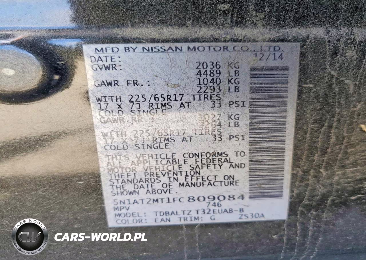 2015 Nissan Rogue Sv VIN:5N1AT2MT1FC809084 - 13