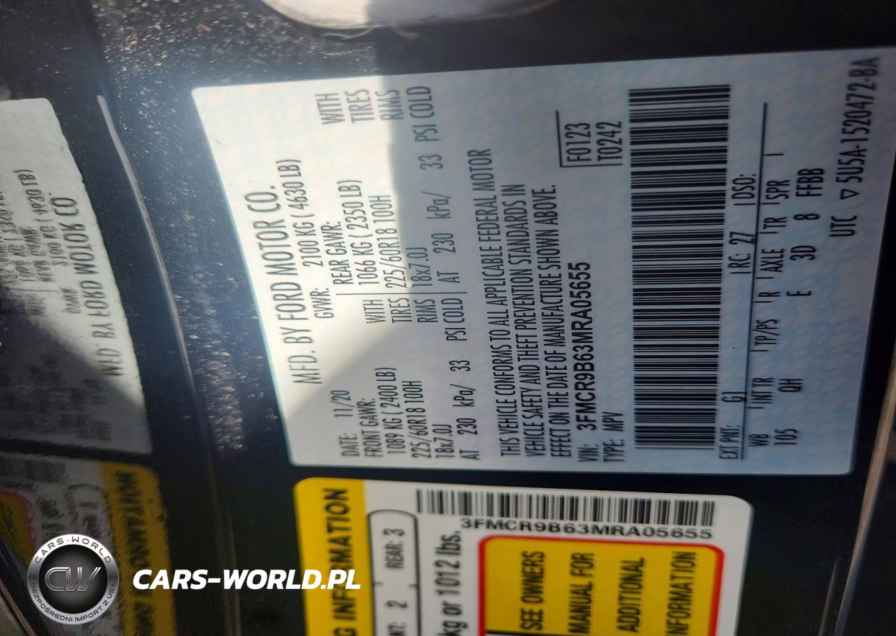 2021 Ford Bronco Sport Big Bend VIN:3FMCR9B63MRA05655 - 12