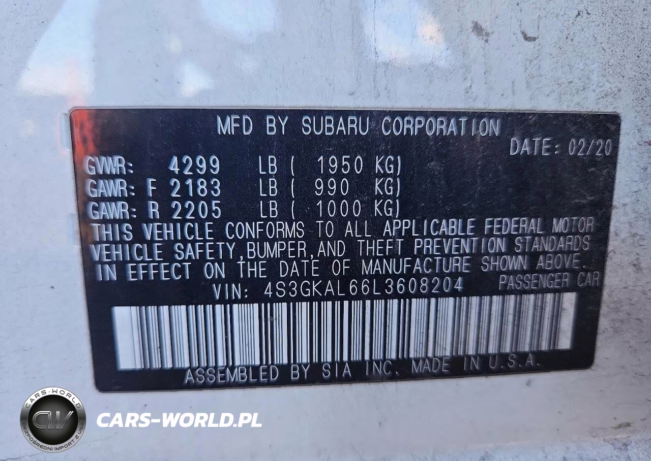 2020 Subaru Impreza Sport VIN:4S3GKAL66L3608204 - 12