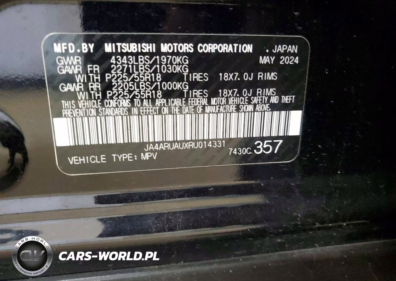 2024 Mitsubishi Outlander Sport S-Se VIN:JA4ARUAUXRU014331 - 13