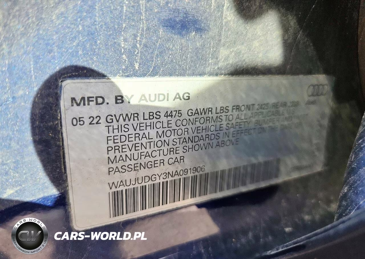 2022 Audi A3 Prestige VIN:WAUJUDGY3NA091906 - 12