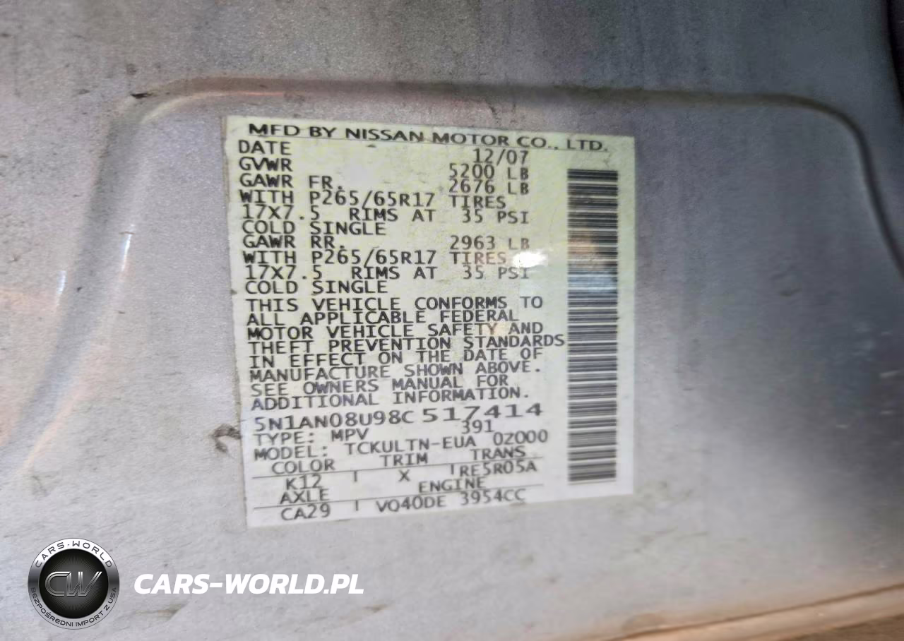 2008 Nissan Xterra X VIN:5N1AN08U98C517414 - 13