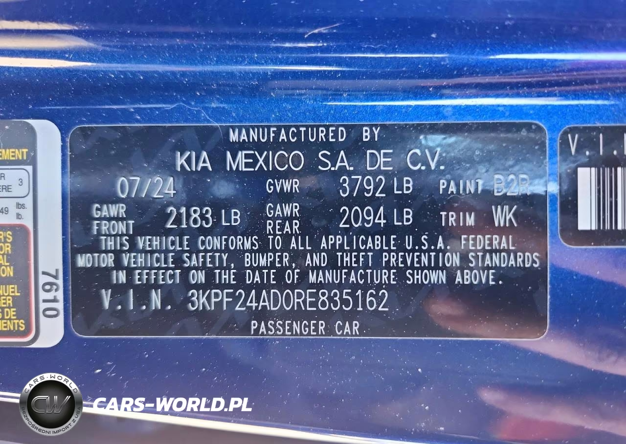 2024 Kia Forte Lxs VIN:3KPF24AD0RE835162 - 13