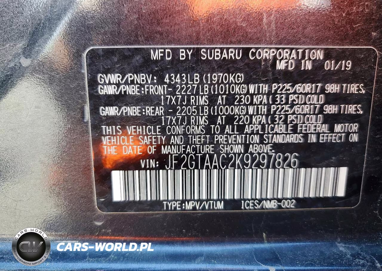 2019 Subaru Crosstrek VIN:JF2GTAAC2K9297826 - 12