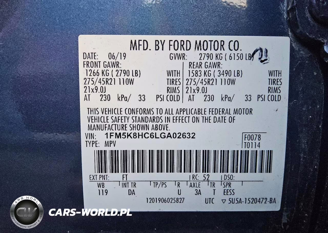 2020 Ford Explorer Platinum VIN:1FM5K8HC6LGA02632 - 13