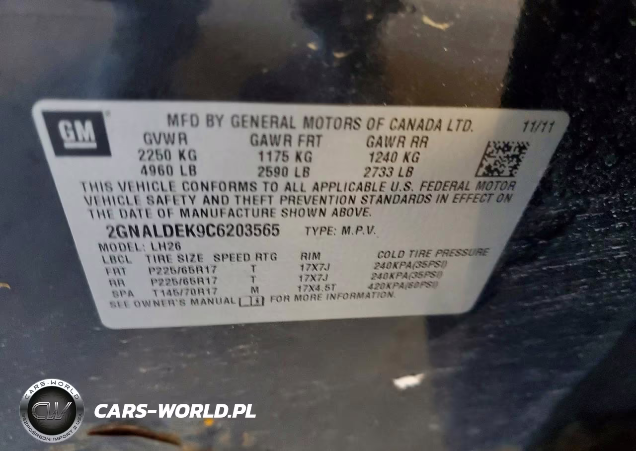 2012 Chevrolet Equinox Lt VIN:2GNALDEK9C6203565 - 13