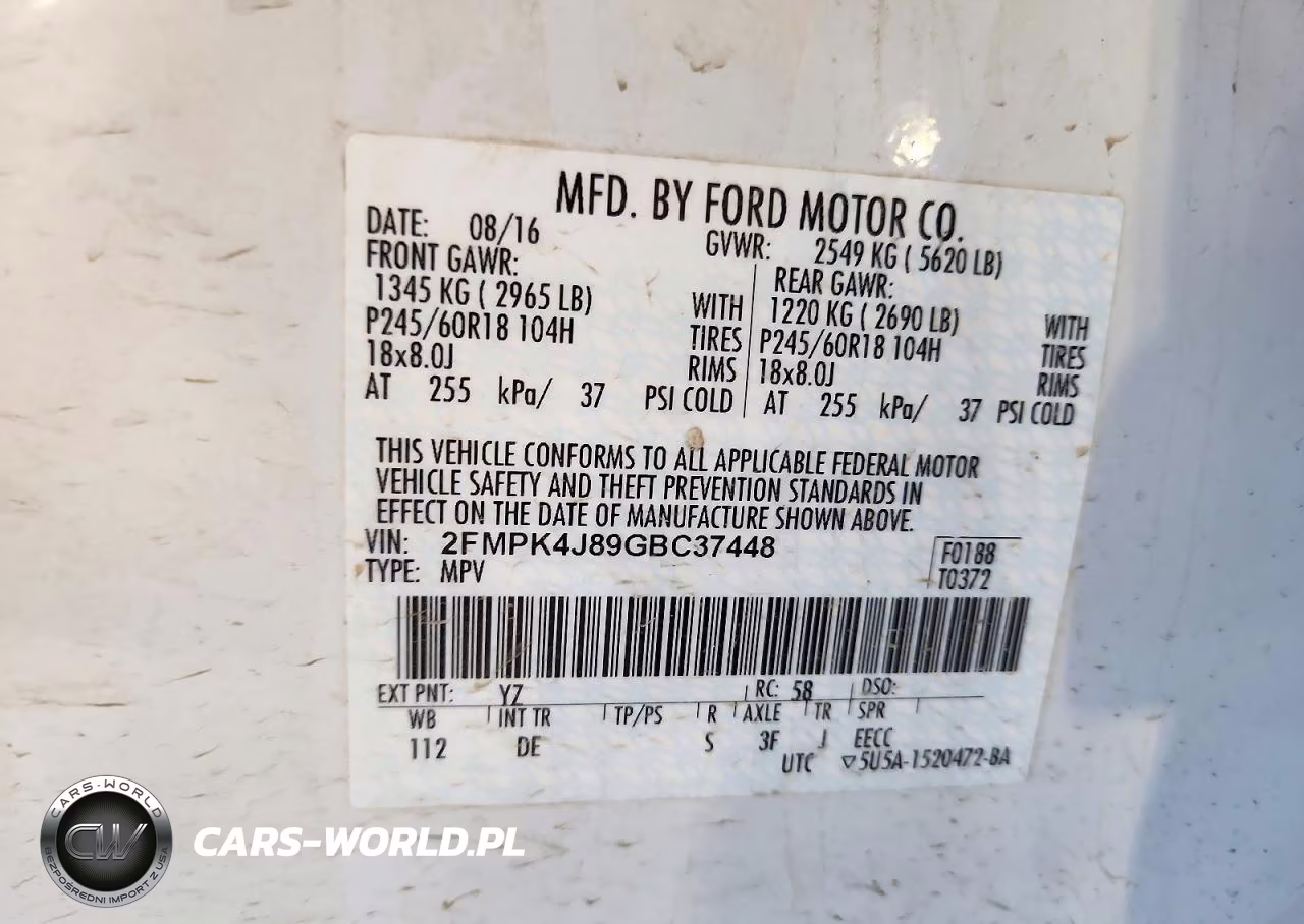 2016 Ford Edge Sel VIN:2FMPK4J89GBC37448 - 13