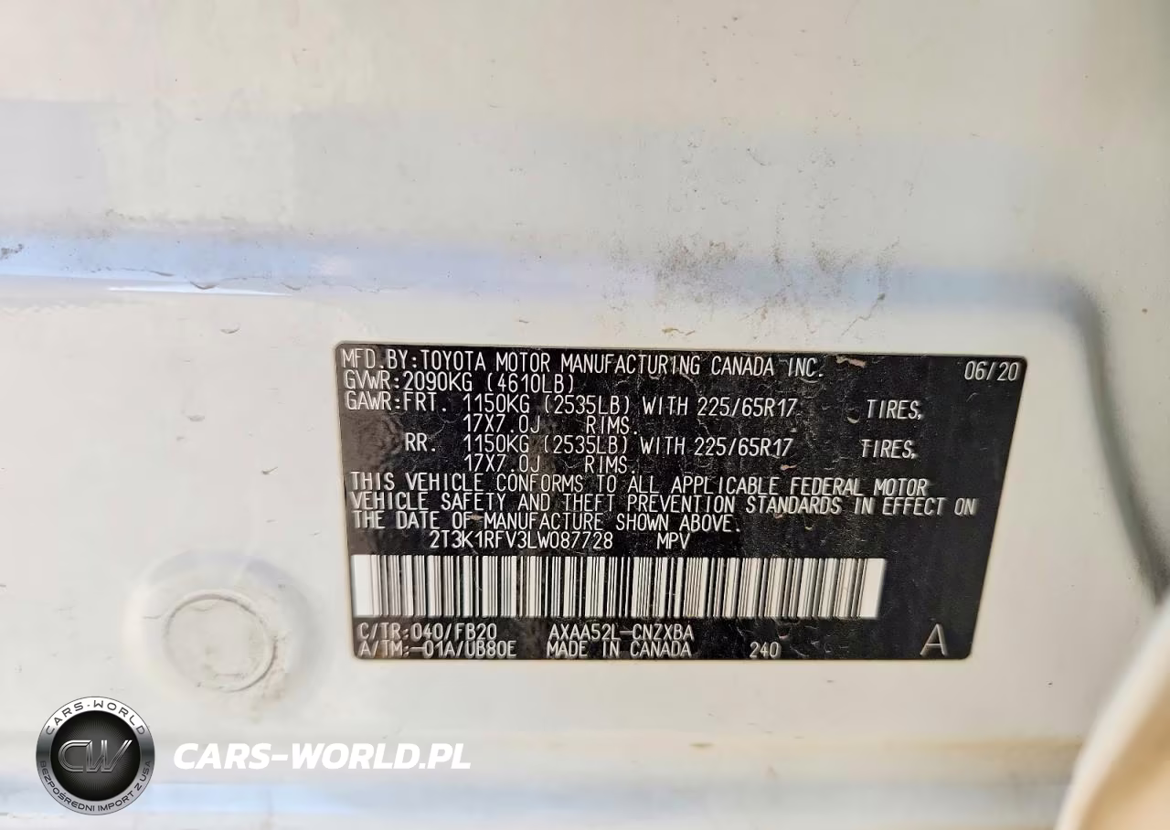 2020 Toyota Rav4 Le VIN:2T3K1RFV3LW087728 - 13