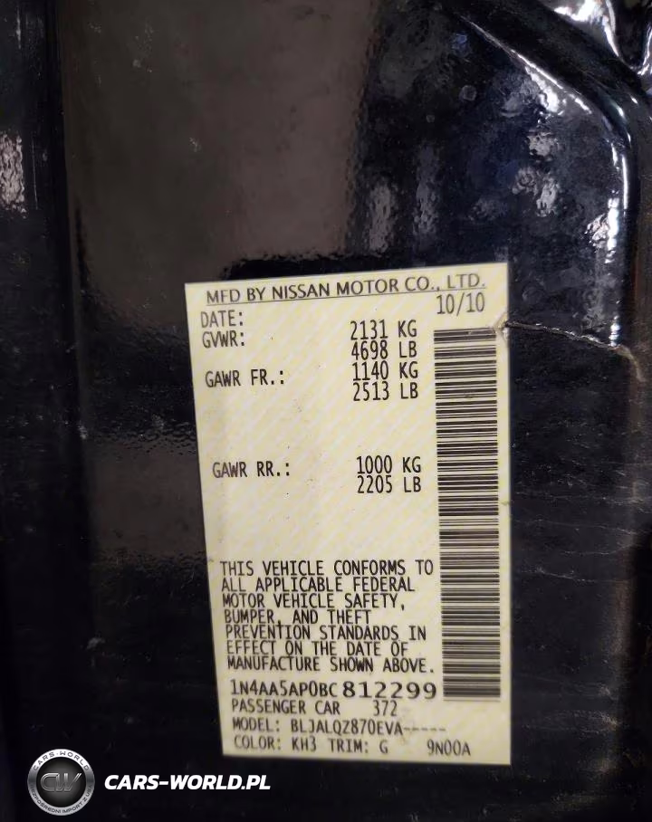 2011 Nissan Maxima 3.5 S VIN:1N4AA5AP0BC812299 - 12