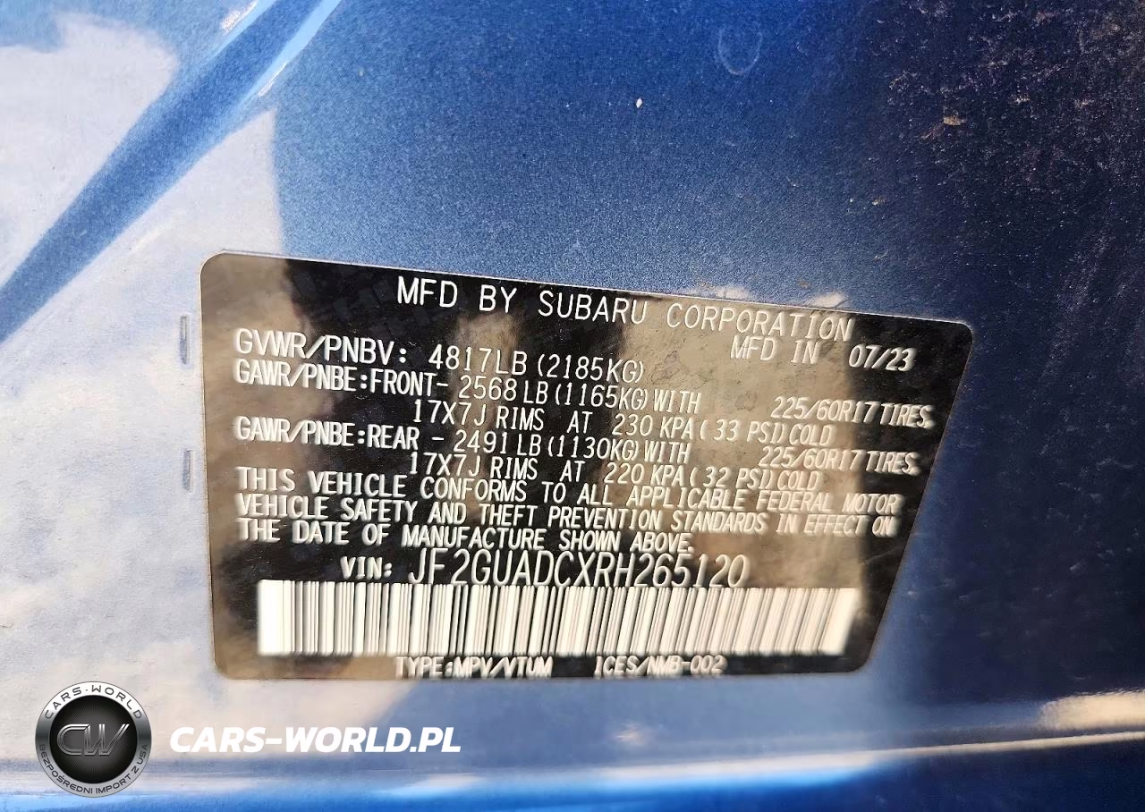 2024 Subaru Crosstrek Premium VIN:JF2GUADCXRH265120 - 14