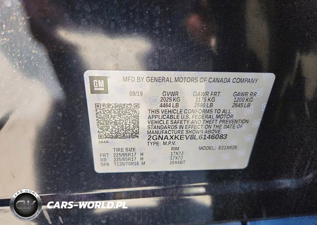 2020 Chevrolet Equinox Lt VIN:2GNAXKEV8L6146083 - 14