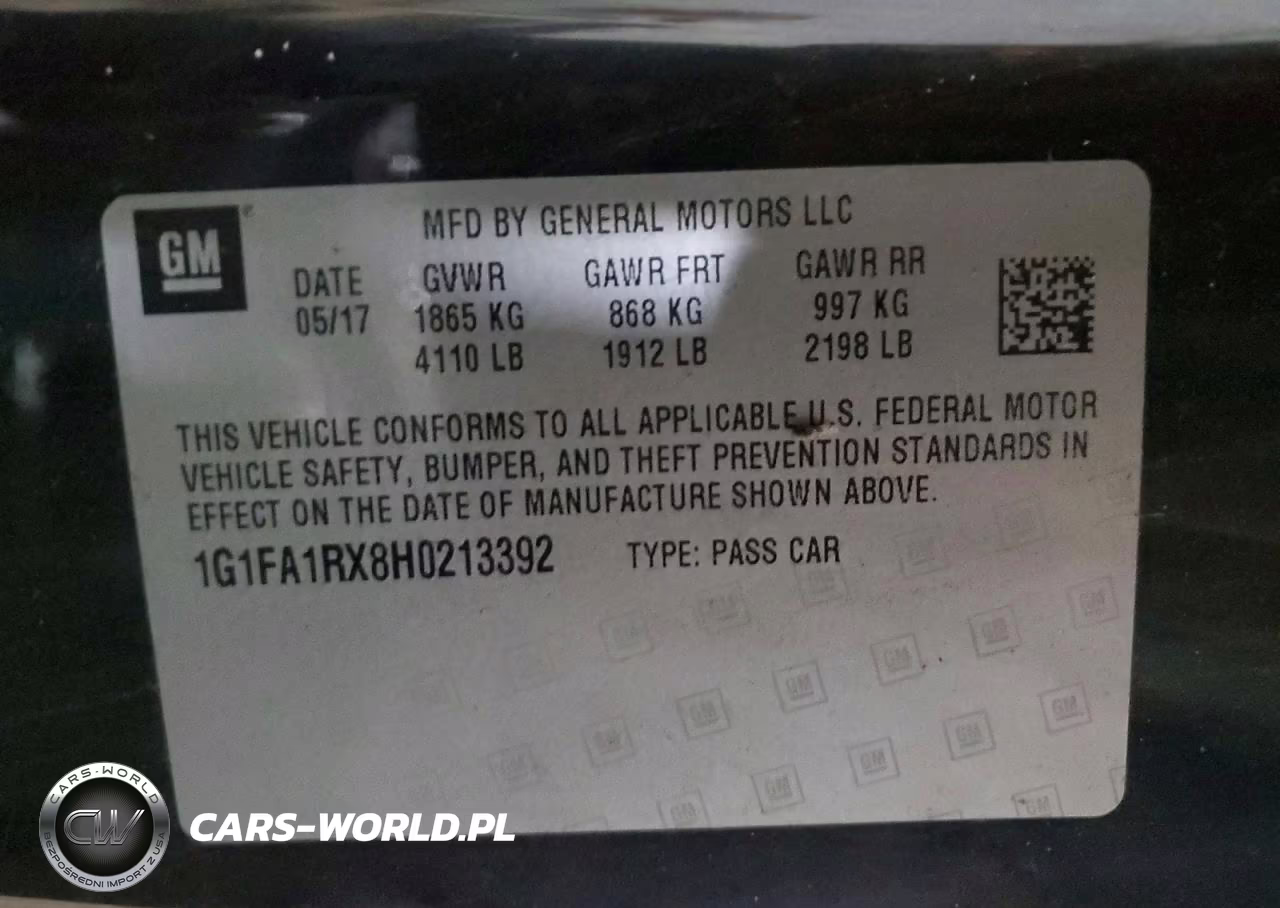2017 Chevrolet Camaro Ls VIN:1G1FA1RX8H0213392 - 12