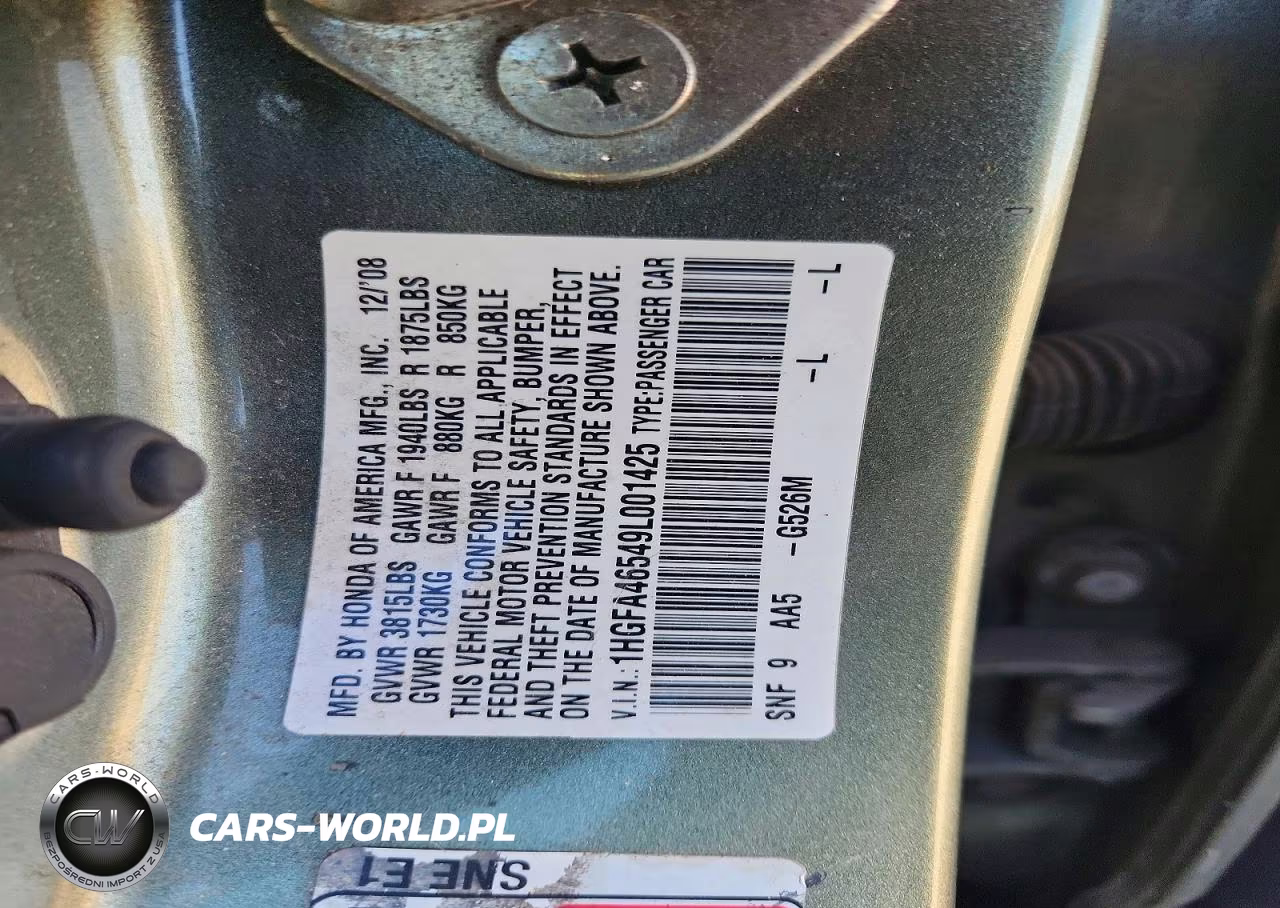 2009 Honda Civic Gx VIN:1HGFA46549L001425 - 13