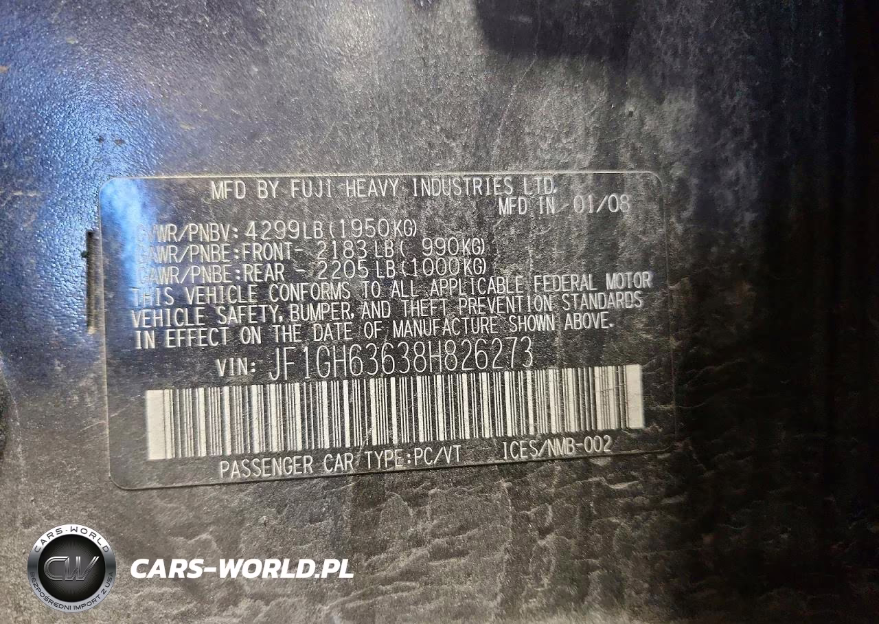 2008 Subaru Impreza Outback Sport VIN:JF1GH63638H826273 - 12