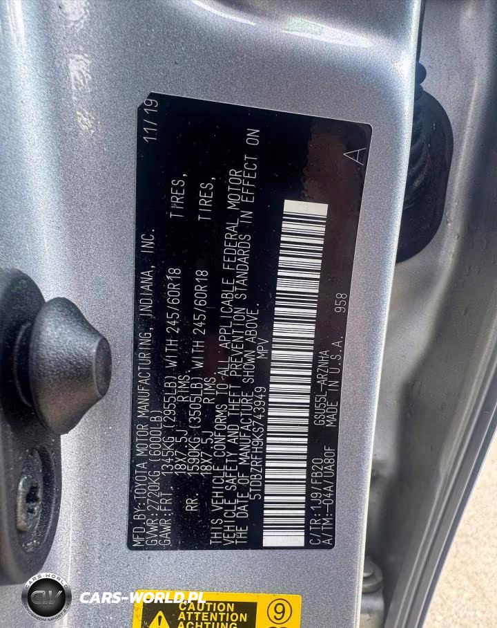 2019 Toyota Highlander Le VIN:5TDBZRFH9KS743949 - 13