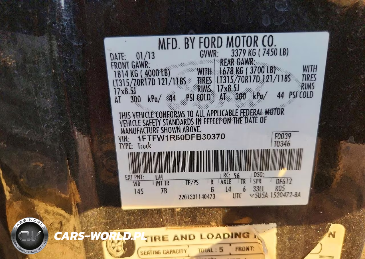 2013 Ford F150 Svt Raptor VIN:1FTFW1R60DFB30370 - 12